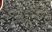 Kelly Ripa Home Daily Sketch Toile Black White Fabric By the Yard
