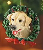 Yellow Labrador Retriever in Wreath Magnet