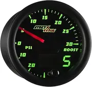 Black & Green MaxTow 30 PSI Boost/Vacuum Gauge