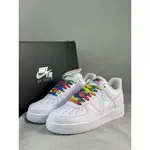 RUN運動服飾現貨NIKE AIR FORCE 1 AF1彩虹像素 鐳射休閒板鞋 男女鞋 CV1699-100