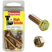 Champion High Tensile Bolts and Nuts BM26, M6 X 35mm