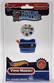 SUPER IMPULSE WORLD'S SMALLEST VIEW MASTER WITH 7 HOT WHEELS IMAGES-REALLY WORKS