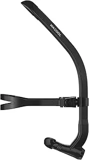 WACOOL Dry Top Snorkel Tube Comfortable Mouthpiece One-Way Purge Valve for Pool Open Water Scuba Lap Swimming Swimmer Training Diving Snorkeling