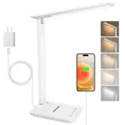 karidi LED Desk Lamp Dimmable Table Lamp Reading Lamp with USB Charging White