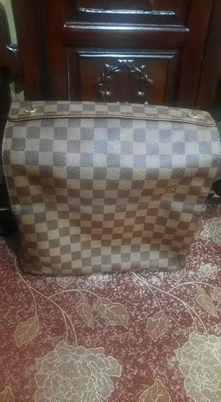 LOUIS VUITTON LV N45255 咖啡色 棋盤格紋 上釦 書包 斜背包