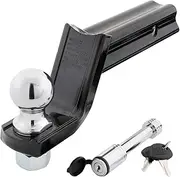 TOWSMART Class III, 5,000 lb., X-Mount Security Kit with 3-1/4 in. Drop x 2 in. Rise x 1 in. Shank Trailer Hitch Ball Mount, 2 in. Ball, 5/8 in. Locking Pin