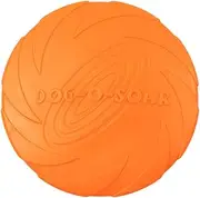 1Pcs Dog Flying Disc, Pet Flying Disc Soft Rubber Chew Toy for Training, Throw, Catch and Play (18cm, Orange)