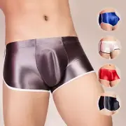 Men's Shiny Safety Underwear Stretchy Boxer Shorts for a Sensational Look