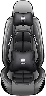 QIOZO car seat Cover Suitable for Volkswagen AMAROK Jetta, Santana Variant Lamando Lavida Vista Auto Parts/Waterproof/Sports Leather/Grey Deluxe