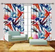 3D Leaves Flowers9 Blockout Photo Curtain Print Curtains Drapes Fabric Window AU