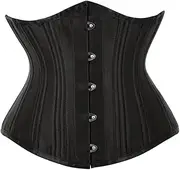 [SWEPER] Women'S Bustier Corset Top - Underbust Corset 26 Spiral Steel Boned Body Shaper Woman Sexy Waist Control Black Satin Plus Size Corselet Top White