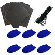 Thick Quality Deluxe Cotton Pool Snooker billiard Table Pockets BLUE Nets, Stitching Cord & Black LEATHERS
