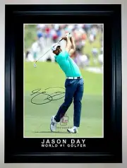 Jason Day World #1 Golfer A3 Framed Signed Action Photo