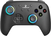 Ampown RG P01 Wireless Gaming Controller Compatible with Switch Game Controllers RG P01 2.4G Controller Gamepad for Bluetooth/PC/Steam/iOS/Android/Switch Hall Effect RGB Lights（Black）