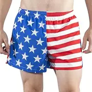 [B.O.A] Boa Mens Stretch 3.75" V-Notch Running Short US Flag (1102SWP)