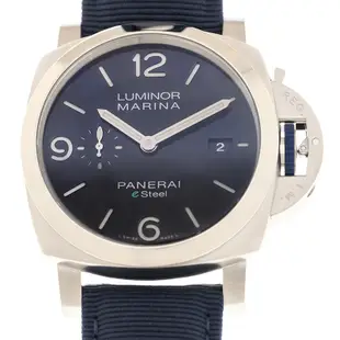 PANERAI 沛納海 Luminor Marina EStee Blu Profondo(PAM01157) 自動上鍊款x藍面蘭皮帶x44mm