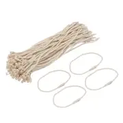 Polyester Rope Hang Tag String Snap Lock 190mm,1.8mm 200 Pcs,Beige