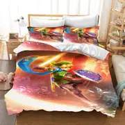 c372 The Legend Of Zelda 100% Polyester Comforte Luxury Anime Twin Bedding Sets Duvet Cover 3-Piece Set 1 Quilt Home ee372