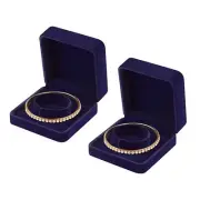 2 Pack Velvet Bracelet Gift Boxes Jewelry Storage Case for Wedding Proposal