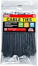 TooToo 200/400pcs Cable Ties ZipTie Nylon UV Stabilised Plastic Electrical Wire Bundle Bulk (200, 200mm x 4.5mm (color random))