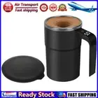 LF# 380ML Self Stirring Mug Auto Magnetic Coffee Mug Automatic Mixing Cup (Black