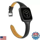 TOYOUTHS Leather Strap Compatible with Fitbit Versa/Versa 2 Bands Women Men S