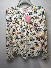 Kate Spade Blouse Floral Size Small NWT Whimsical Blue Red Yellow Green