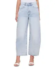 DL1961 Taylor High Rise Cropped Barrel Leg Jeans in Crystal Lake