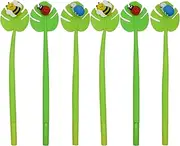 Maydahui 6PCS Insect Palm Leaf Rollerball Gel Pens Novelty Bug Pen Snail Bee Ladybug Style Soft Silicone Black Ink for School Party Office