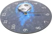 LOORGVEL Living Room Wall Clock Silent Football Design Battery Operated Round Clock for Kitchen and Bedroom Decor Easy to Install Non-Ticking Wall Hanging
