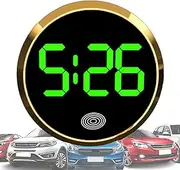 Car Dashboard Clock - Digital Touch Display, Stylish Round Design, Electronic Timepiece | High-Precision Luminous Clock for, Sedan, Truck Dashboard Interior, Road Trips, Daily Driving