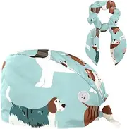 [YTYVAGT] Scrub Caps Women,Scrub Hats Suitable for Women,Dachshund Dog and Bone