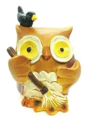NEW WOOD OWL STATUE FIGURINE HOME DECOR DECORATION COUNTRY FOREST