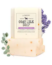 Lovery Pack of 3 Eucalyptus Lavender Handmade Goat Milk Soap Bars