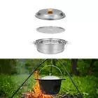 Camping Steamer Pot Stainless Steel Portable Cooking Pot Stock Pot Hanging Pot