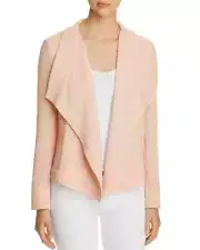 Donna Karan XL Knit Textured Drape-front Jacket Cardigan Blush Pink D8FCQ694