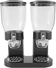 2L Double Cereal Dispenser with Double Control Design Dry Food Storage Container Grains Dry Powder Container Dry Food Cereal Dispenser Countertop for Rice Beans Cereal Nuts Snack