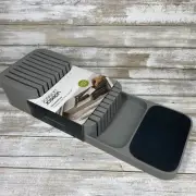 Joseph Joseph Knife DrawerStore Compact 2-tier 18 slot Organizer Gray Modern