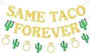Lesbian Bachelorette Party Decorations, Same Taco Forever Banner, Cactus Diamond Ring Garland for Fiesta Gay Lesbian Wedding Supplies