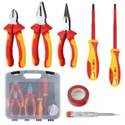 ACA 7 PCS Insulated Electrician Tool Set Screwdrivers and Pliers Waterproof Insulation Tapes Tool Kit