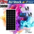 12V 380W Solar Panel Kit Mono Fixed Caravan Camping Battery Charging Controller