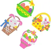 FUNNETOYU 4PCS Flower Basket Craft Kit for Creative Handmade Easter Egg Material Safe for Kindergarten Activities Fun Arts Crafts