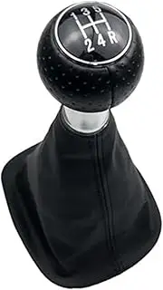 KIXURO 5 6 Speed Gear Shift Knob Lever Shifter Pen Gaiter Boot Cover, for VW, for Passat, B5 B5.5 98-04 B5 FL 00-05 3B 3B2 3B5 96-00 Gear Lever dust Cover(Black 5 Speed Gear Shift)