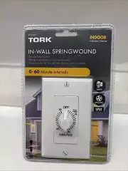 Tork In-Wall Springwound Interval Timer Switch RFD60M Indoor White Facepl (B26