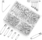 250 Pack Safety Pins Assorted, 6 Different Sizes Small and Large Safety Pins