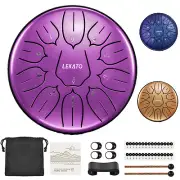 LEKATO Tongue Drum 6'' 11 Notes D Key Tune Percussion Zen Meditation Yoga Steel