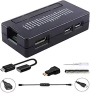 GeeekPi Zero/Zero W Case for Raspberry Pi, 7 in 1 Basic Starter Kit with Heatsink for Raspberry Pi Zero, 20Pin GPIO Header, OTG Cable, Switch Cable, HDMI Adapter and Screwdriver (Black)