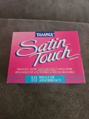 VINTAGE 90's TAMPAX 18 Satin Touch REGULAR TAMPONS BOX MOVIE PROP 1996 New