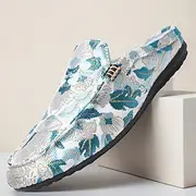 Men's Clogs Mules Comfort Loafers Penny Loafers Walking Casual Fabric Jacquard fabric Comfortable Slip Resistant Breathable Loafer Black Blue Summer Spring Fa