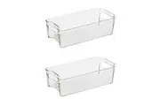 2x Oggi 32cm Stackable Storage Bin Home Kitchen Food Snack Organiser w Handles